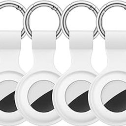 Tobfit 4 Pack Airtag Case Holder for Apple Air Tag, Case with Anti-Lost Keychain, Silicone Protective Cover for Kids' Backpacks, Dog Collars, Luggage, Multi-Color Protective Air Tag Accessories-11