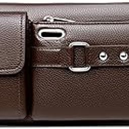 Mens & Womens Waist Bag | Pouch | Leather | Fanny Pack | Belt | Adjustable Strap | Travel | Passport | Holder | Side Bags (Brown)-19