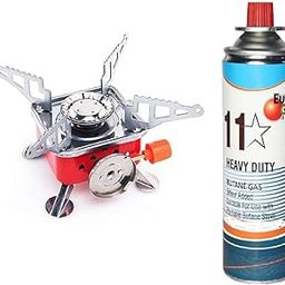 ETH Portable camping stove with cylinder | camping gas stove | camping stove - 2800W- Ultra Light Picnic Cooking Gas Burners Folding Stove | camping cylinder (Gas+Stove)-image-36