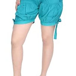 Women's Solid Cotton Side Tie Knot Shorts Hot Pants for Women (Black)-picture-42