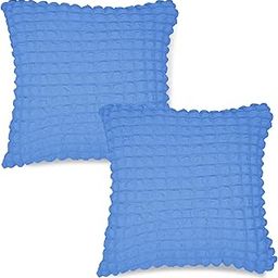HOKIPO Bubble Cushion Cover, 18x18 Inch (45x45 cm) Set of 2, Sky Blue (AR-5112-B4*2)-13
