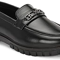 KASTAVA Men's Wedding Party Genuine Leather Buckle Slip On Thick Sole with Heel Formal Shoes Ethnic for Men Slip-On Loafers Stylish Lightweight and Comfortable-image-41