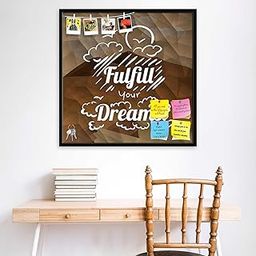 ArtzFolio Motivational Quote D13 | Bulletin Board Notice Pin Board | Vision Soft Board Combo with Thumb Push Pins & Sticky Notes | Black Frame | 16 x 16 inch (41 x 41 cms)-32