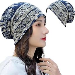 SHOPVILLA Bandanas for Women, Slouchy Chemo Cap Beanie Cap for Women, Boho Print Bandanas Skull Cap, Fashion Soft Stretch Chemo Scarf Helmet Cap, Casual Saggy-picture-27