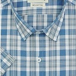 100% Cotton Checkered Half Sleeves Regular Fit Formal Shirt for Men-image-88