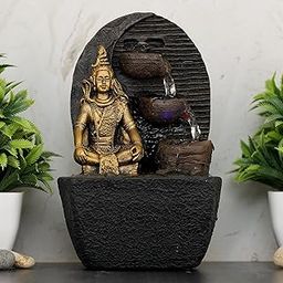 Global Grabbers Polyresin Table Top Indoor Outdoor Water Fountain with LED Lights for Home Decor Decoration Showpiece Gift Gifting Items-GOL_BRO-SF17-(0)-image-107