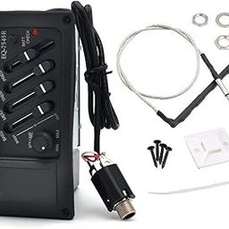 Jiayouy Guitar Pickup 4 Band EQ-7545R Preamp Amplifier Equalizer Tuner Piezo Pickup for Acoustic Guitars-29