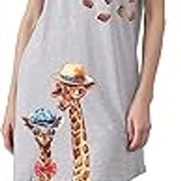Women’s Cotton Nighty | Printed Knee Length Nighty | Short Sleeve Nighty | Short Nightdress | Grey Color | Kiss Me Night Gown | Long T-Shirt | Sleepwear & Casual Wear Nighty-image-46
