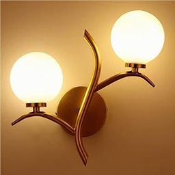 Golden Wall Lamp with White Glass Style Wall Lights Fixture for Bedroom, Living Room, Bathroom, Entryway Baar Cafe (Bulb Not Included)-image-57