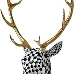 Deer Head Wall Mount Decor Resin Gift Wall Decoration for Living Room Indoor Black White | Home & Garden | Yard, Garden & Outdoor Living | Garden D?©Cor | Statues & Lawn Ornaments-image-92
