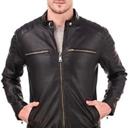 Men's Faux Leather Solid Jacket (Black) LRDEBL0511-image-40