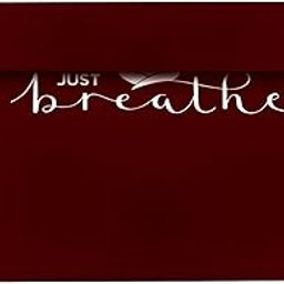 Grip Yoga Mat | 36 x 75 Inches | 12mm Thick | Just Breathe Design | Cherry Color | Anti-Slip | Home & Gym | Men & Women-image-94