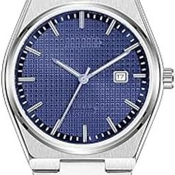 Men Blue Dial Analog Watch | Stainless Steel Strap | Stylish Date Display | Premium Wrist Watch for Men-picture-4