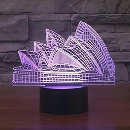 SHIELD PLUS 3D LED Illusion Lamp – Sydney Opera House Night Light – USB Powered Decorative Light for Bedroom, Desk, or Gift-image-54