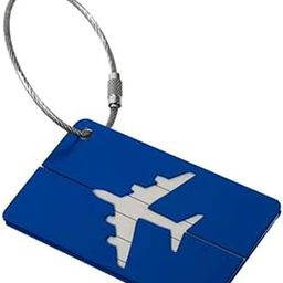 Aircraft Shaped Long Blue Metal Bag tag for Pilots, Crew and Travellers by pilot18-41