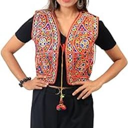 Embroidered Jacket for Women Cotton Sleeveless Waist Coat Ethnic Stylisy Navratri Garba Kutchi Work Koti for Women-picture-10