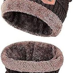 Men Cap with Neck Scarf/Muffler,Winter Cap & Neck Scarf with Fleece, Unisex Beanie Cap with Neck Warmer for Men,Thermal Cap,Thick Fluffy Woolen Cap-image-78