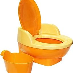 Nabhya Baby Toilet Training Potty Seat Upper Closing Lid and Removable Bowl (Orange)-image-86