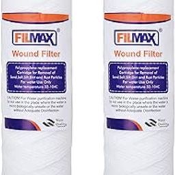 Filmax® 10" Wound Water Filter Cartridge for 10" Housing Superior 5 Micron String Wound Whole House Sediment Filter Universal Replacement for Most 10 Inch RO Units (10" x 2.5") | Pack of 2-25