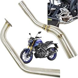 Dhe Best Bike Stainless Steel Slip-on Exhaust Bend Pipe Muffler Middle Pipe Suitable for Yamaha MT 15 V2 BS6-image-69