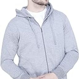 Plain Zip Neck Hooded Winter Cotton Sweatshirt with Full Sleeves-image-56