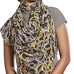 Cotton Scarf - Lightweight and Long Women's Wrap - Printed, Wrinkled Design - All Season Stole-14
