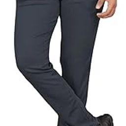 Men's Regular Fit Trousers | Solid Pattern Mid-Rise Pants with Button Closure | Ideal for Casual and Office Wear [Pack of 1]-picture-4