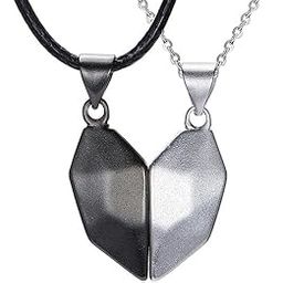 Matching Magnetic Half Heart Pendant Necklaces for Women for Couples and Friendship - 2 Pieces-74