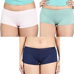 Cotton Elastane Women's Boyleg Pantie (Pack of 3)-image-53