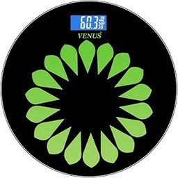 Venus Electronic Digital Personal Bathroom Health Body Weight Machine For Body Weight,weighing scale Battery Included (Black & Green Round)-25