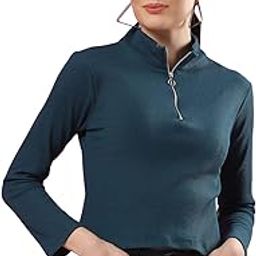 Rigo Waffle Knit Top for Women | High Collar Zipper Top for Women | Long Sleeves, Western Crop Tops for Women | Stylish Top for Women-image-27