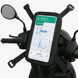 BHOOMIKA -Polyester Handlebar Universal Mobile Holder Mount Pouch Bag Waterproof for Activa Jupiter EV Ola-S1 Pleasure Ntroq_All Scooter Scooty Bike Fit 7 inches Phone (Black)-19
