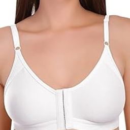 Women's Seamed, Double Layered Full Coverage, Non Wired Non Padded, 100% Cotton, Dropdown Cup, Back Closure, Maternity Bra (White)-image-66