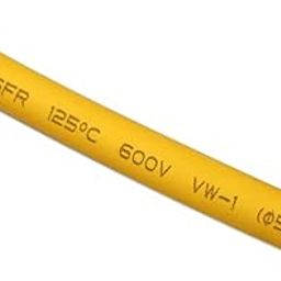 Electronic Spices 5mm Yellow Color Polyolefin Heat Shrink Tube Pack of 5 Meter-10