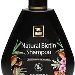 Tru Hair Biotin Shampoo with Almond oil, Vitamin E & Aloevera Gel for Healthy, Thick, Soft & Lustrous Hair | Contains 0% Parabens, Silicones & LLPs | TRUE HAIR Shampoo-200 ML-98