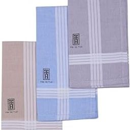 100% Cotton Handkerchief for Men - Pack of 3-image-1