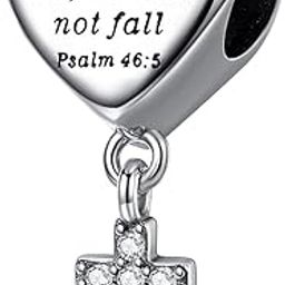 Cross Charms Fit Pandora Charm Bracelet Love Heart Christian Bible Verse Prayer Faith Religious Jewelry Gifts for Women-34