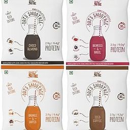 Smart'O Bite Oat Smoothie Assorted Pack | Healthy Shake Mix | 28 Sachets - 4 Flavours x 7 Each - Choco, Berries, Orange, Coffee | No Refined Sugar | Fibre Rich | Protein Source | Ready in 30 Seconds-image-8