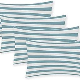 Horizntal Teal and White Striped Line Outdoor Pillows Cover,Lumbar Pillow Covers 14x24,Waterproof Throw Pillow Covers Set of 2 for Outoodrs Patio Garden Couch Balcony-image-21