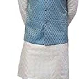 Men's Silk Blend Cream Kurta and Cream Pyjama with Maroon Silk Nehru Jacket-picture-40