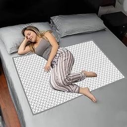 ADBENI HOME Jacquard Cotton Incontinence Bedding Protector | Waterproof, Washable & Reusable Sheet | Absorbent Mattress Pad for Women | Extra Protection for Restful Nights| 55x39 Inch Grey-image-33