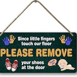 Please Remove Shoes - No Shoes In House Wooden Sign 12x6 In-image-84