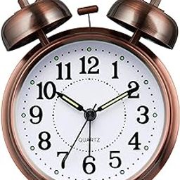 VARNITYA Alarm Table Clock for Heavy Sleepers Students Analog Vintage Watch for Study Table Bedroom (Brown)-image-83