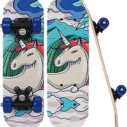 Strauss Kids Skateboard | 17 X 5 Inches Maple Wood Skateboard with PU Wheels for Kids Upto 5 Years | Suitable for Boys and Girls | Ideal for Beginners,Learners and Training Purpose, (White Horse)-image-86