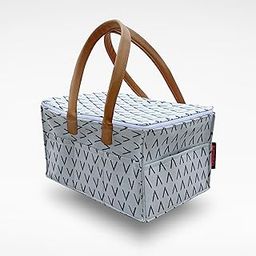 HIPPO Cute Diaper Baby Products Caddy Bag With Lid Protection For Smart Mothers Baby Diaper Caddy Organizers Baby Wipes Felt Storage, Nursery, Foldable And Portable (Grey-Tent, Large)-52