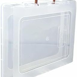 OLENZ Multipurpose Plastic Rectangular Storage Boxes with Locks and Handle Matte Finish for Saree, Laptop, Books-11