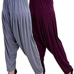 Regular Women's Viscose Patiala Mid Rise Pants Combo Pack Of 2 (Steelgrey And Dark Maroon ; Xl) - Regular-image-77