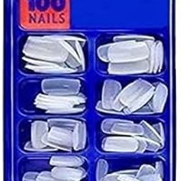 DIVOXY Professional 100-Piece Artificial Nails Set - 100 White nail with 1 Nail Glue Combo-image-89