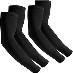 RiseAbove 240 GSM Pack of 2 Outdoor Indoor Use Unisex Arm Sleeves UV Tan Protection for Men Women Children with Compression & Cooling Effect (Black)-picture-26