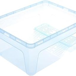 SAZ DEKOR® Reptile Turtle Tank Terrarium Aquarium with Ramp Platform Transparent Blue-image-5